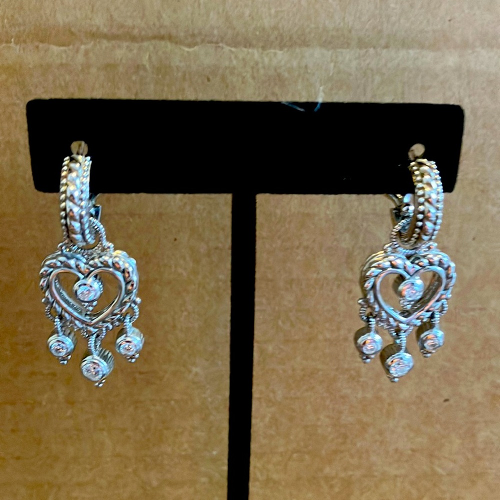 Vintage Judith Ripka Heart Earrings
